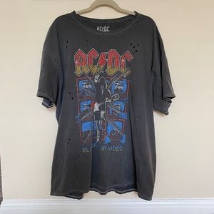 AC/DC Oversized Distressed T-Shirt from Urban Outfitters